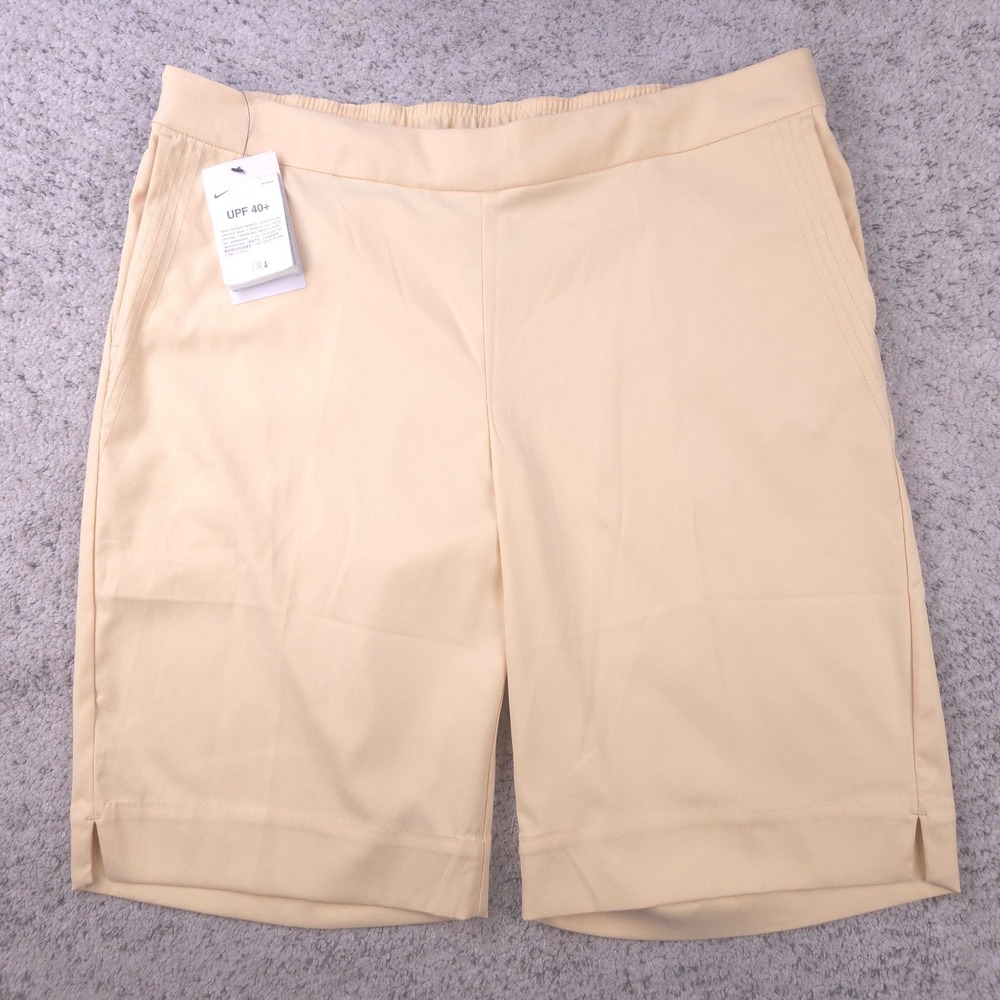 Nike Golf Shorts Shorts Womens Size Large Woven Drawstring Dri-Fit Yellow NWD
